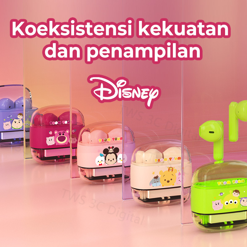 [New Arrival] 100% ORI Disney Headset Bluetooth 5.3 TWS Earphone Dukungan untuk Android/IOS HIFI Musik Dengan Mikrofon