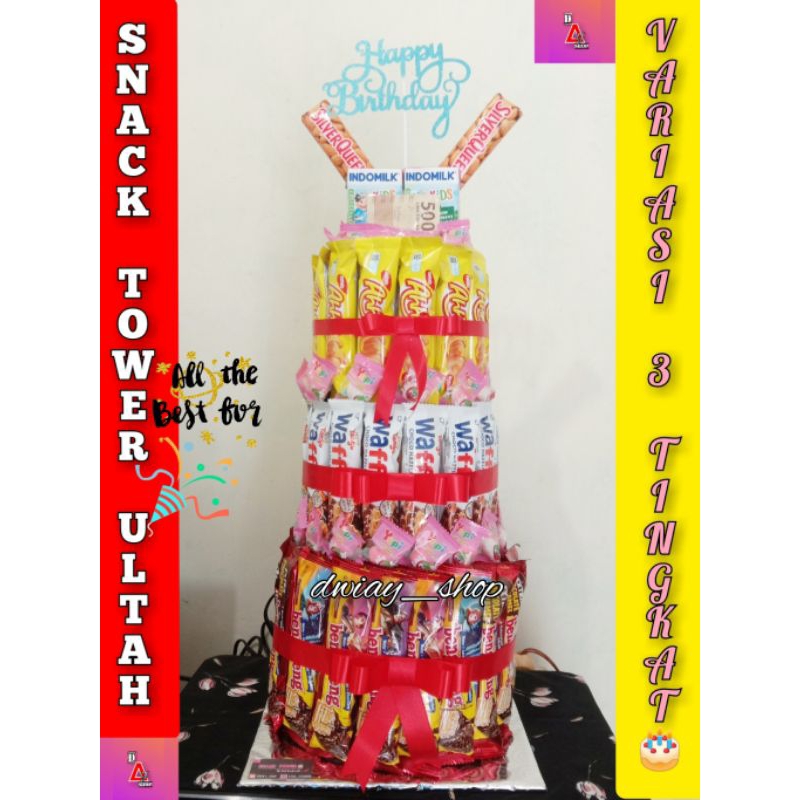 SNACK TOWER ULTAH / SNACK TOWER KEKINIAN / KUE ULTAH KEKINIAN