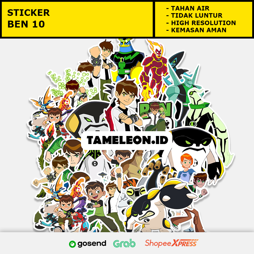 Sticker Anime, Ben 10, Sticker Handphone Sticker Laptop Anti luntur dan pudar