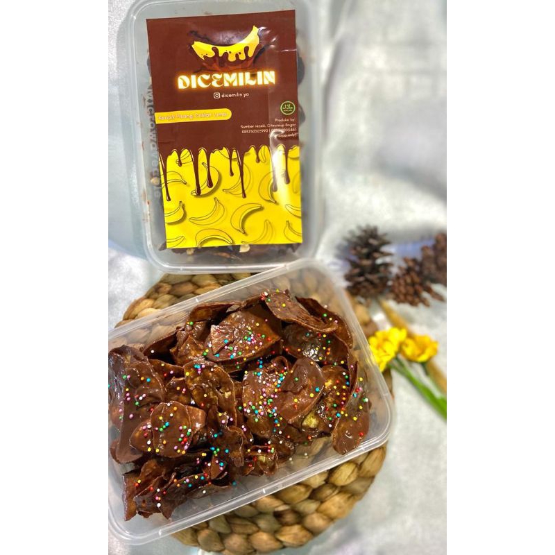 kripik pisang coklat lumer