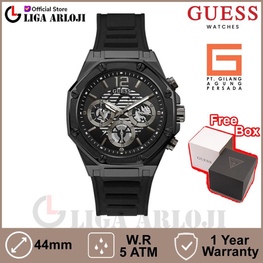 GUESS Watches GW0263G4 Original MOMENTUM Jam Tangan Pria Analog Black