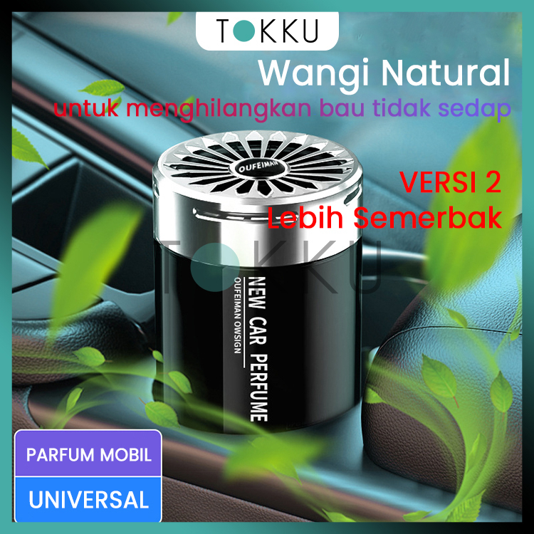 TOKKU Parfum Mobil Pengharum Mobil / Ruangan / Universal 140gram Botol Warna Hitam Awet Segar Model Terbaru