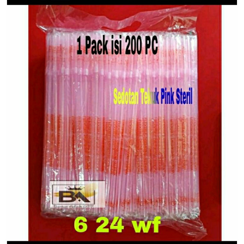 1 DUS SEDOTAN TEKUK PINK 6MMx24CM STERIL ISI -/+200 PCS