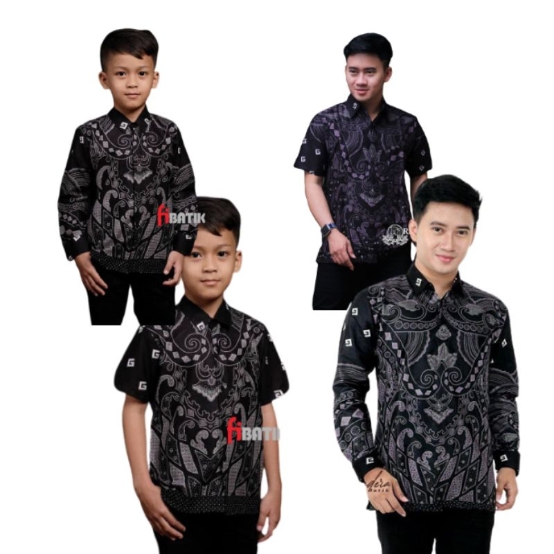 KEMEJA BATIK HEM BATIK PRIA M L XL XXL MOTIF GG KECIL