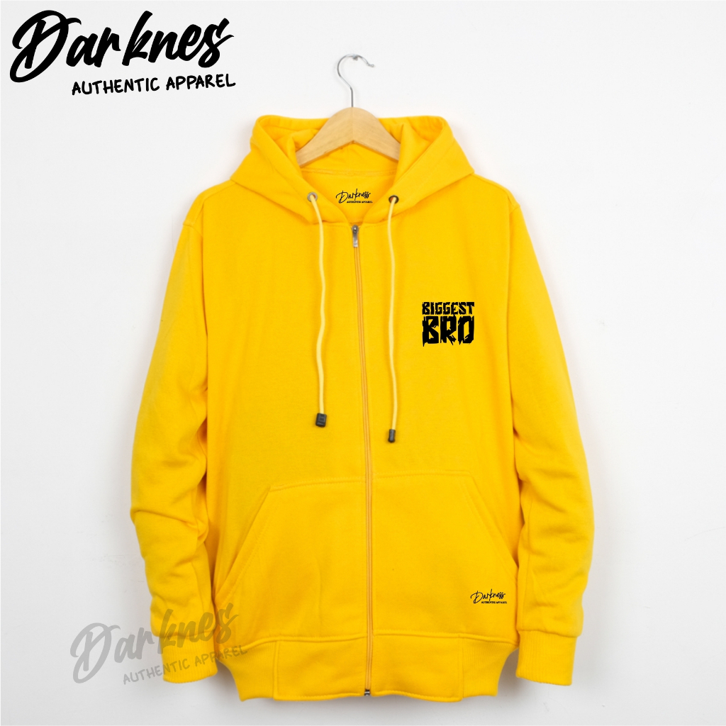hoodie cowok premium bahan tebal brand darkness apparel warna kuning size jumbo M L XL XXL unisex pria wanita style korea suiter zipper pullover laki laki masa kekinian aesthetic cod bayar ditempat