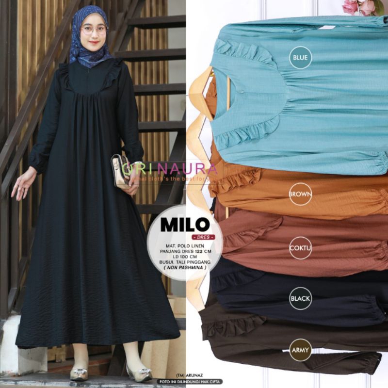 Gamis Wanita Milo Dres By Ori Naura