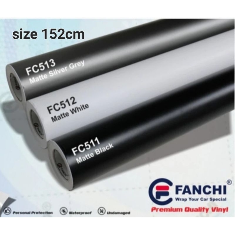 152cm Sticker FANCHI FC511 FC512 FC513 Matt Black White Silver Grey Lebar 152cm Permeter