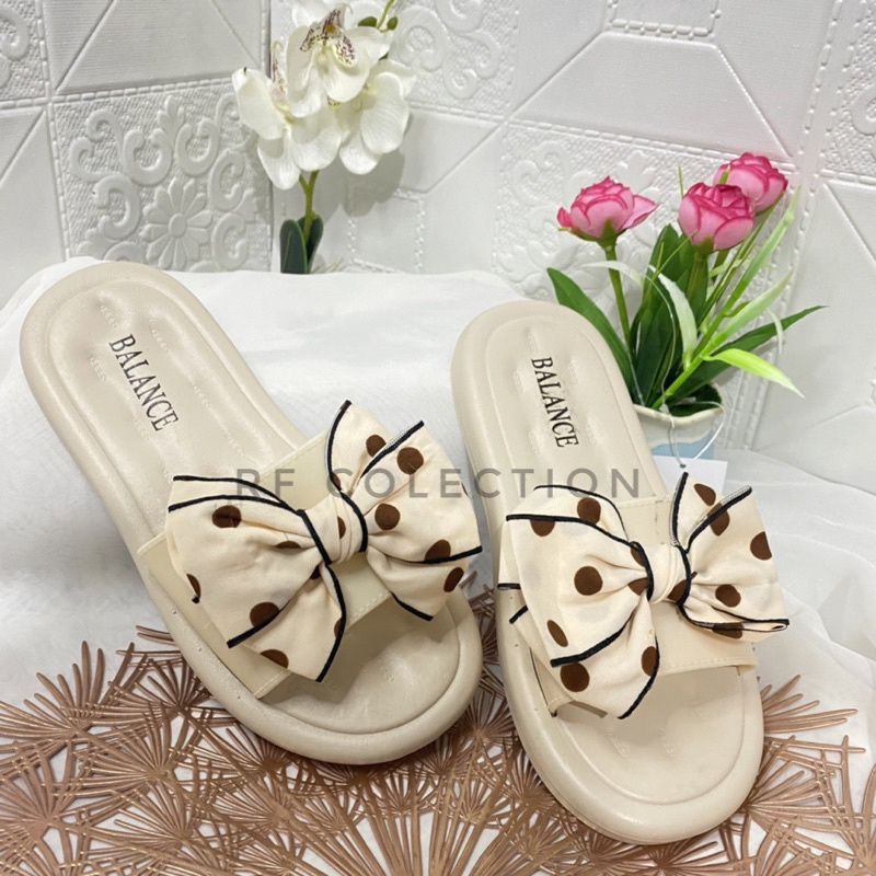 Sandal Selop Wanita Import Sandal Jelly Wanita Sandal Wanita Motif Pita Polkadot BALANCE Kekinian Terbaru Sendal Cewek Slip On