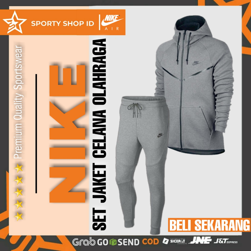 Setelan Set Baju Olahraga Training Running Jogging Gym Fitnes Lari Pria Wanita Panjang Branded