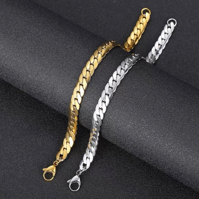 GELANG TITANIUM MODEL PUNK / GELANG RANTAI BAHAN TITANIUM ANTI KARAT DAN TIDAK PUDAR