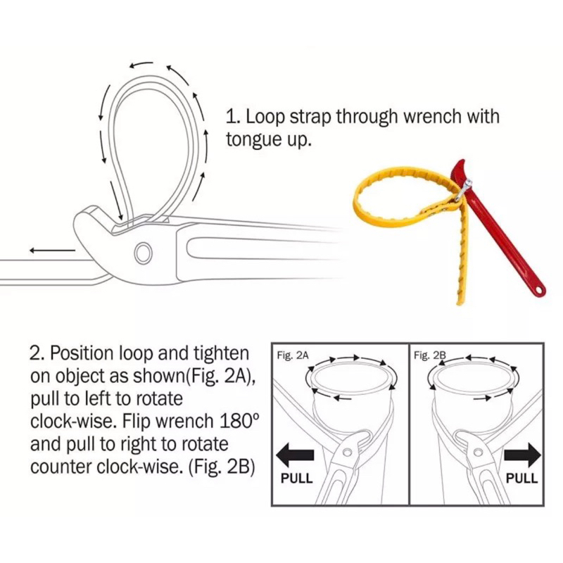 Sabuk kunci filter oli mobil 8” 20mm Ats oil filter