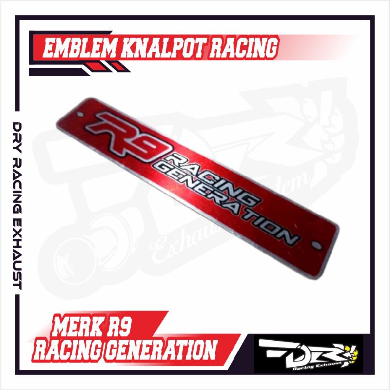 EMBLEM KNALPOT RACING MERK R9 RACING GENERATION