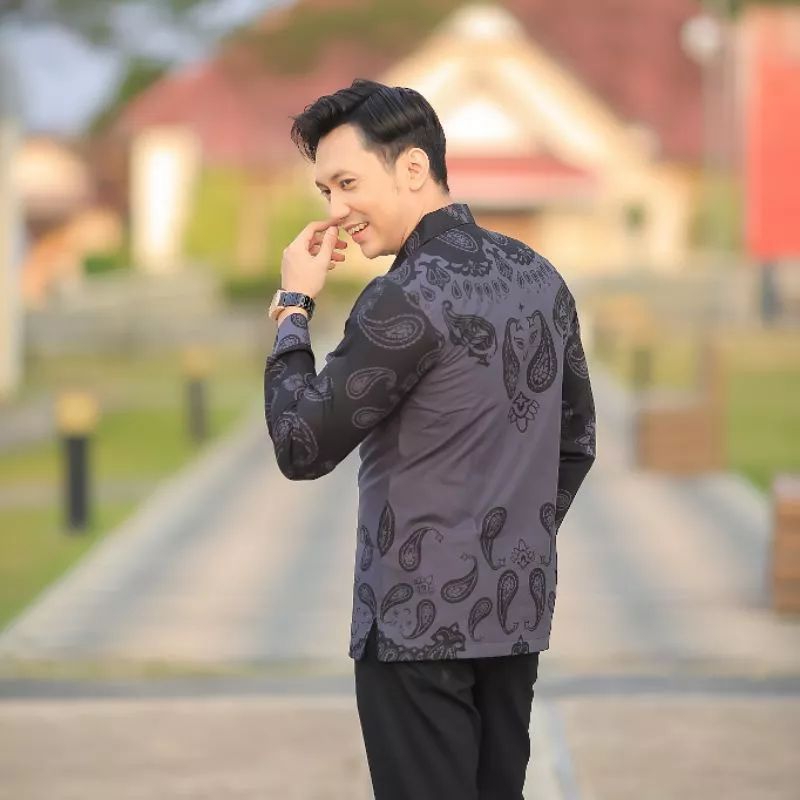 LUMUT IRENG Kemeja batik pria terbaru lengan panjang lapis furing batik pria modern 2023 slimfit terbaru