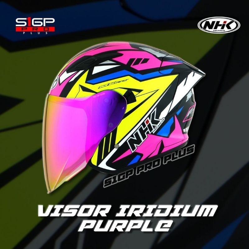 NHK S1GP PRO PLUS | ALONSO LOPEZ BLACK PINK | DOUBLE VISOR | HELM HALF FACE S1-GP MOTIF VISOR IRIDIU