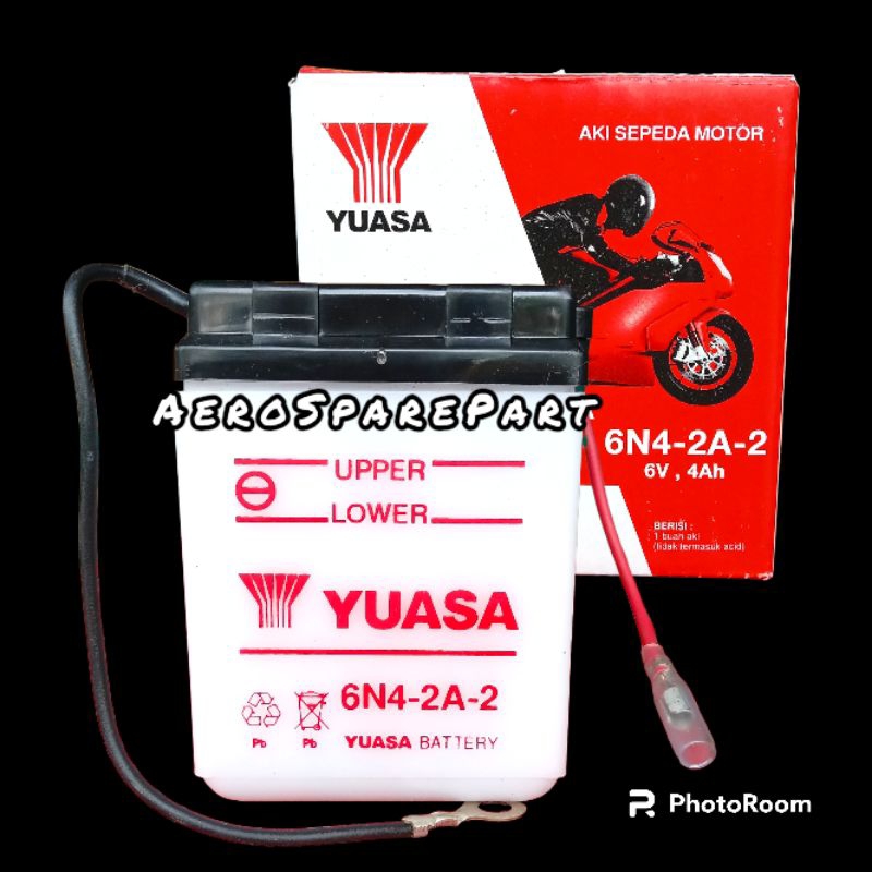 ( TERMURAH ) AKI / ACCU YUASA 6N4-2A (BASAH) 6V-4AH (V75 / V80 / FR 80 / WIN / C 70 (Engkel) / A 100