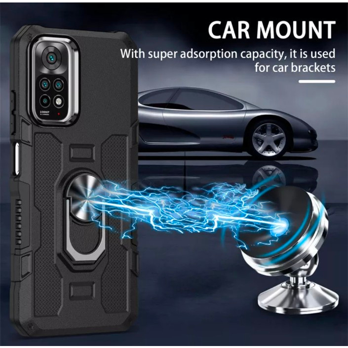 Case Armor XIAOMI POCO M5s Iring Cincin Magnetic Kesing Hp Protect kamera Premium Hard Case Standing Robot Pelindung Kamera