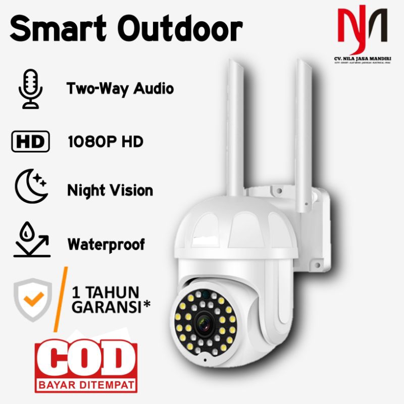 CCTV Wifi 1080P Waterproof Outdoor Camera CCTV PTZ Tanpa Kabel Jarak