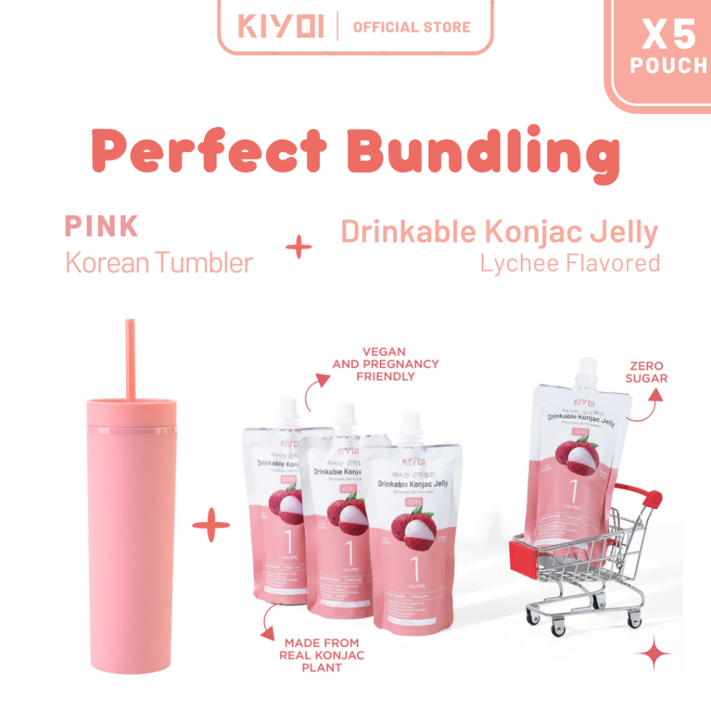 

Bundle Package KIYOI Lychee Konjac Jelly [5 pcs set] + Tumbler