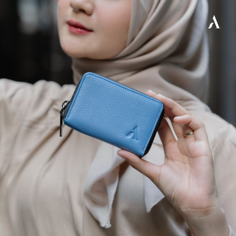 Alona Leather Dompet Kartu Wanita Cewek Mini Lucu Unik Zoe Card Holder Kulit Sapi Asli 100% Lokal Brand New Series Terbaru