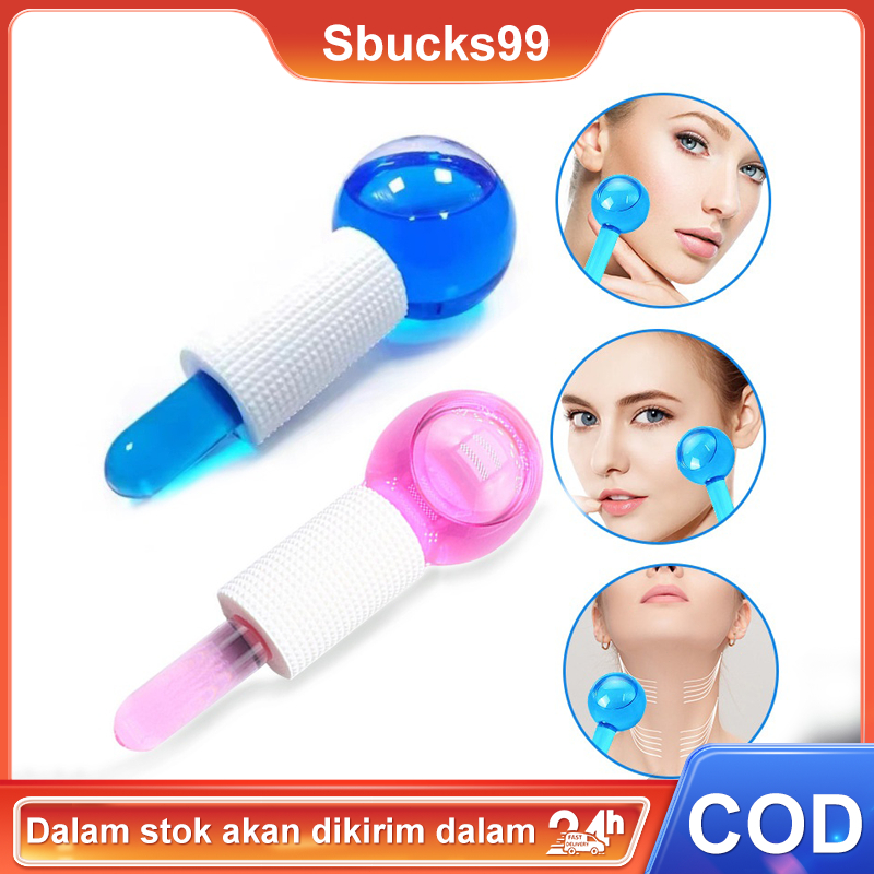 Ice Globes Roller 2pcs / Batang Kristal Pijat Wajah dan Mata untuk Kecantikan Facial Massager Stick