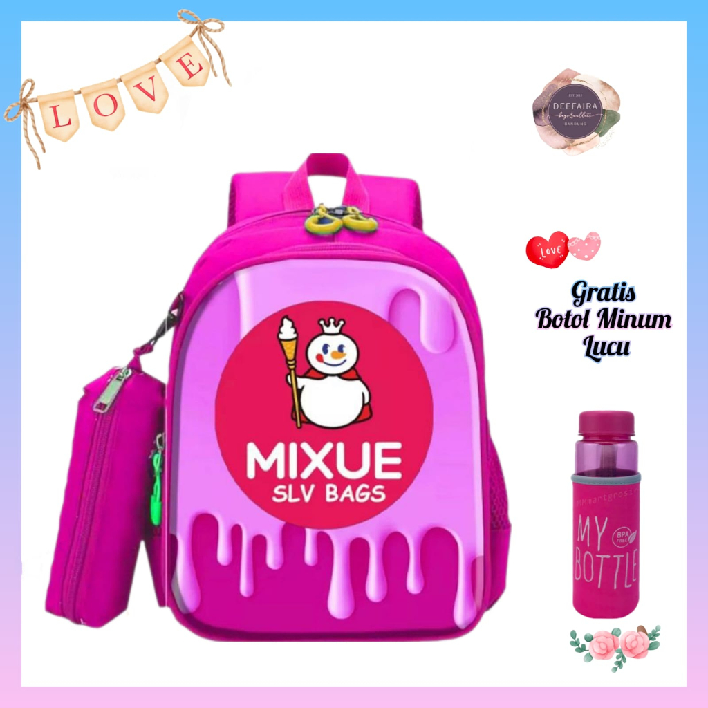 Tas Sekolah Anak Terlaris Model M11 Xue Gratis Botol Minum Untuk Anak Paud Tk &amp; Sd