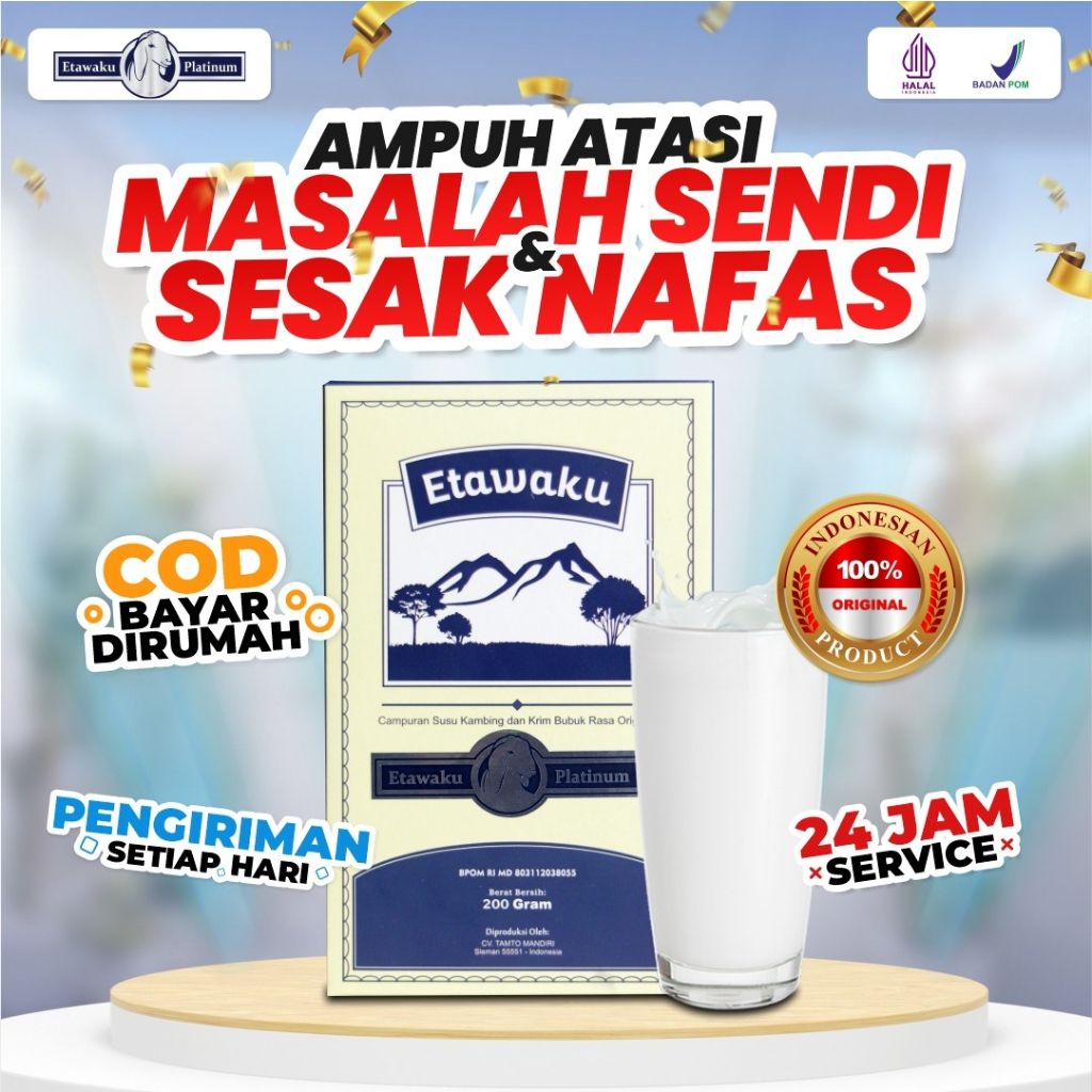 

Etawaku Platinum Susu Kambing Ettawa Mengatasi Masalah Sendi dan Sesak Nafas Asli Original