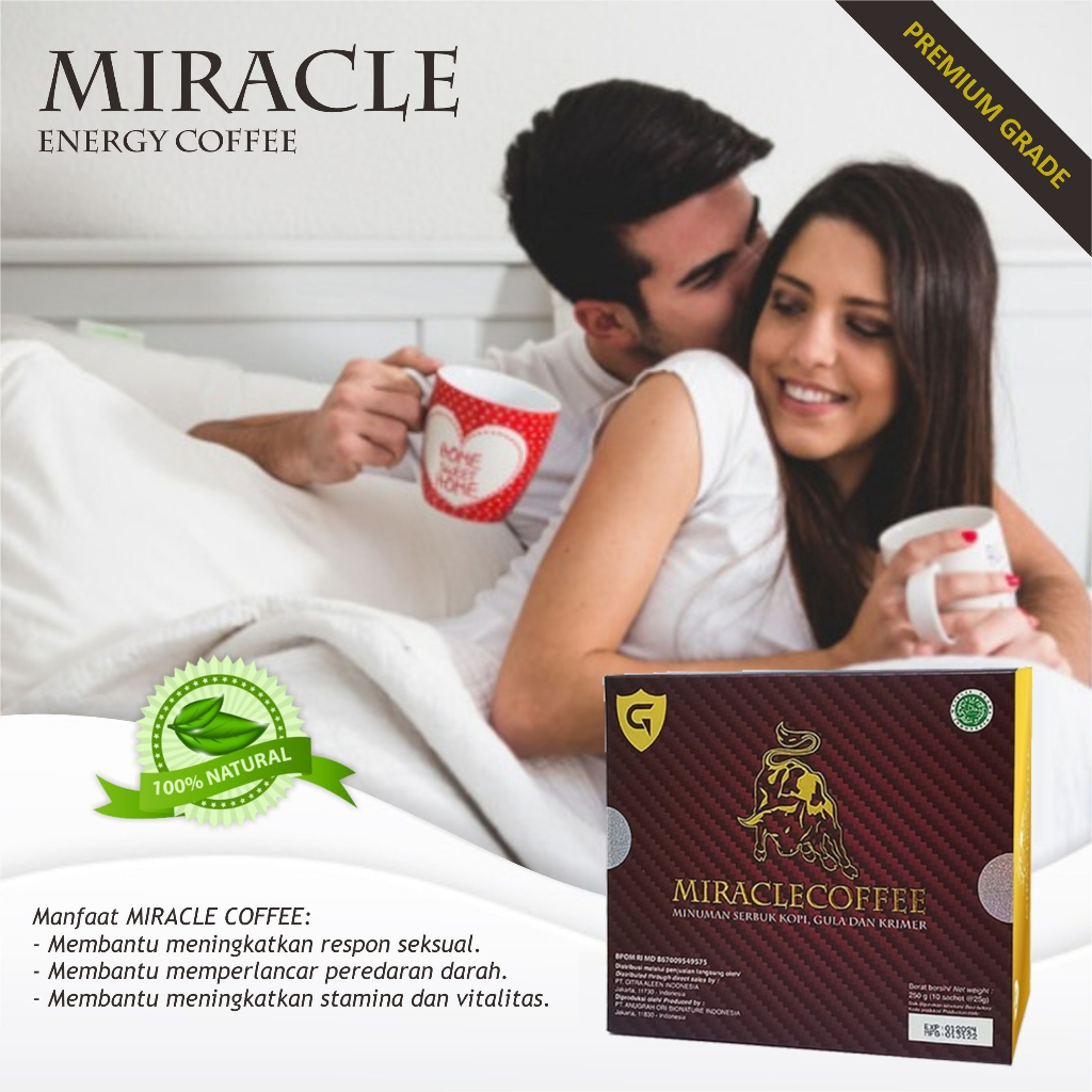 

Kopi Vitallitas Terlaris, Kopi Stamina Pria, Kopi Kejantanan Pria - Kopi Miracle X Miracle Coffee