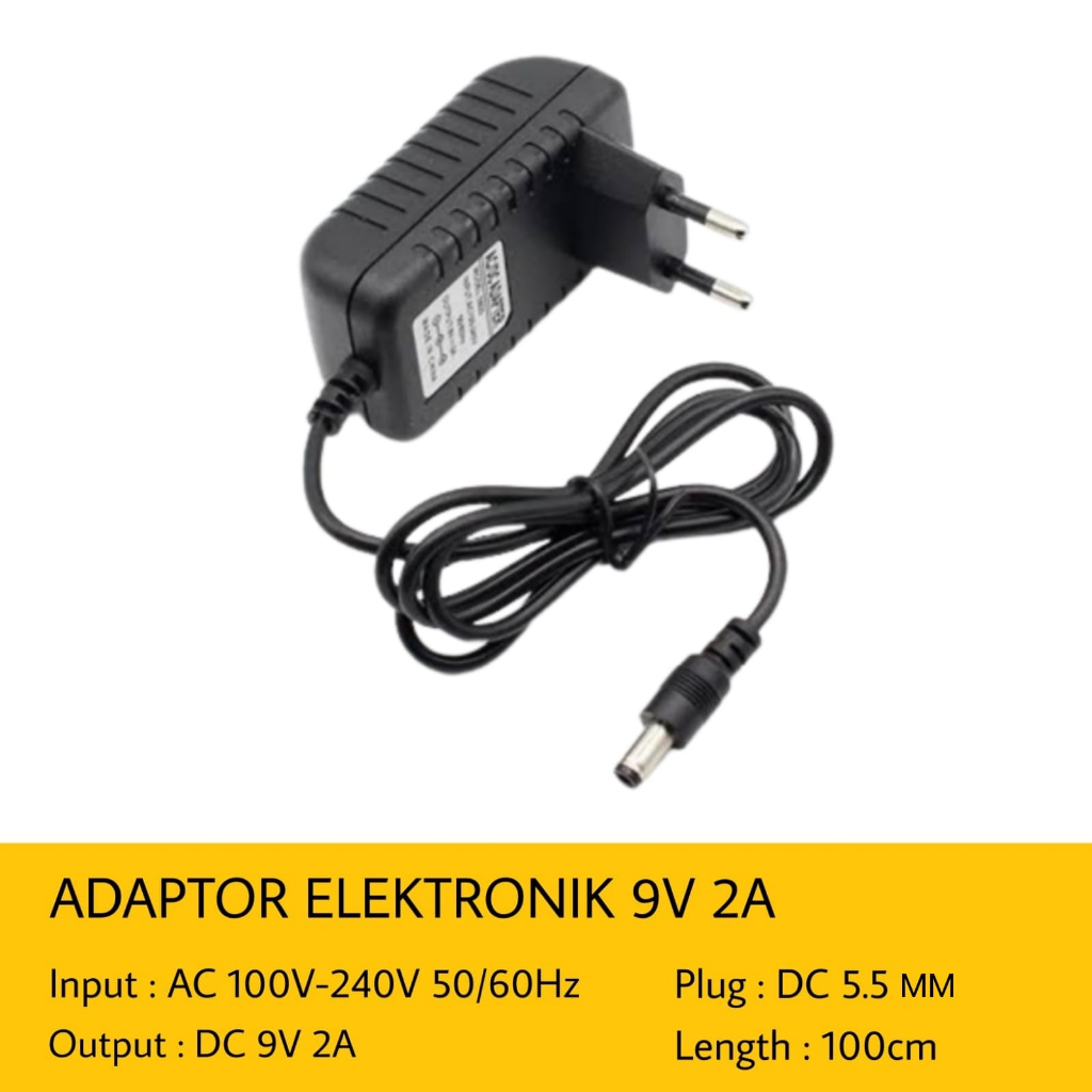 ORIGINAL Adapter Adaptor 9v 2a Jack 3.5mm/5.5mm Power Supply Adapter Multifungsi Original