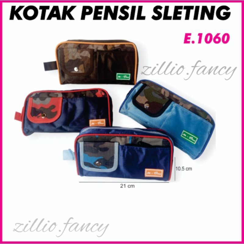 

TEMPAT PENSIL POLOS 2 SLETING + KANTONG / KOTAK PENSIL E.1060