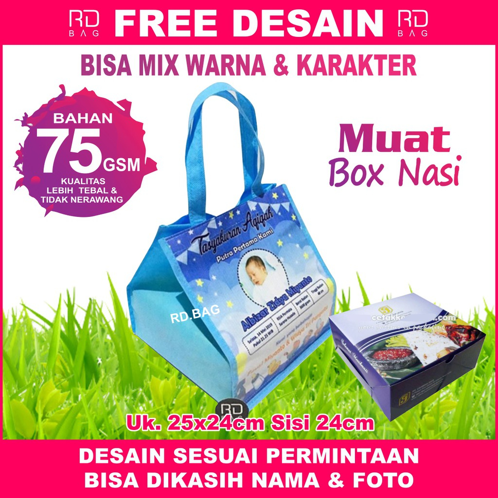 

Tas Berkat / Muat Box Nasi Ukuran 25x24