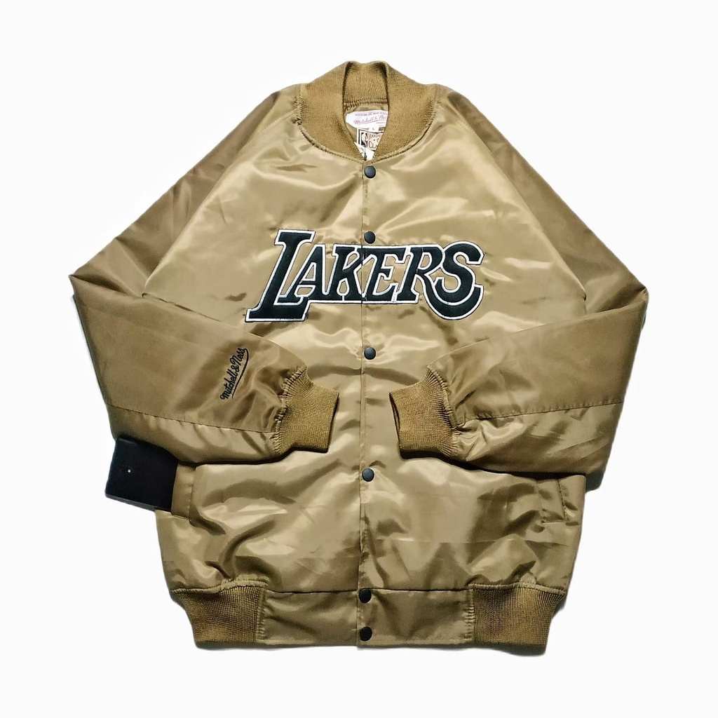 JAKET BOMBER VARSITY BASEBALL  - LAKERS NAVY FONT BORDIR JAKET PRIA WANITA ORIGINAL