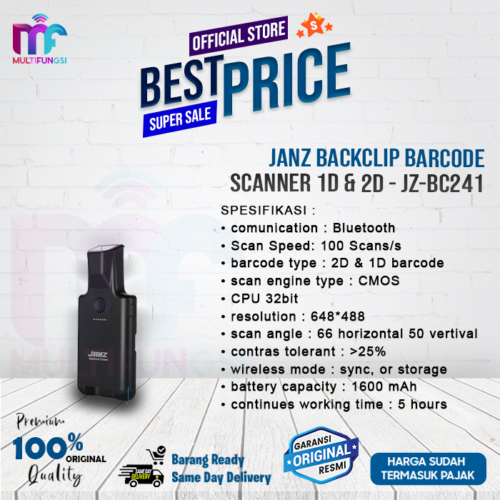 JANZ Backclip Barcode Scanner 1D &amp; 2D