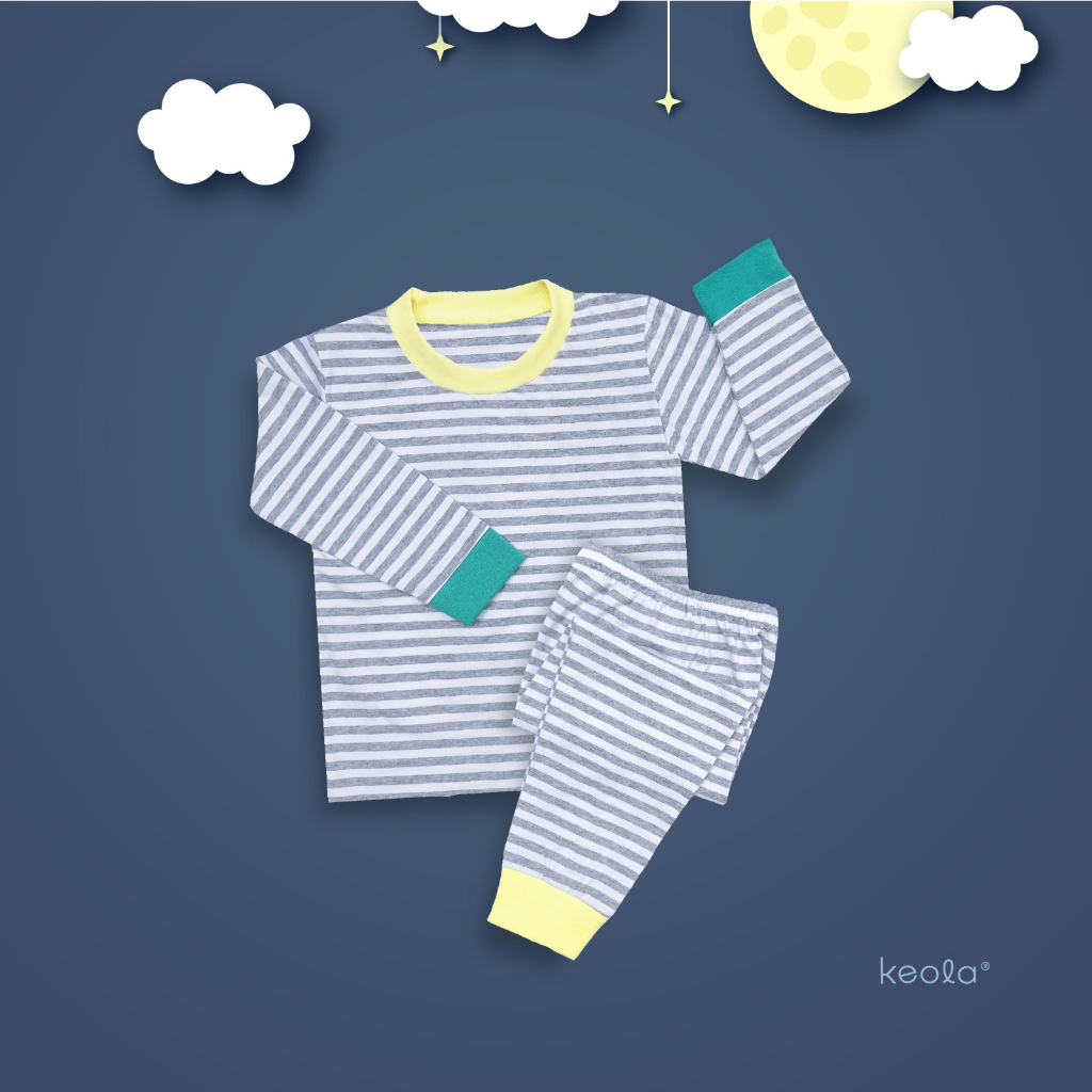MD - Keola Setelan Piyama Sleep Tight Stripe Series / Setelan Piyama Anak Kasual Premium Baju Tidur Anak