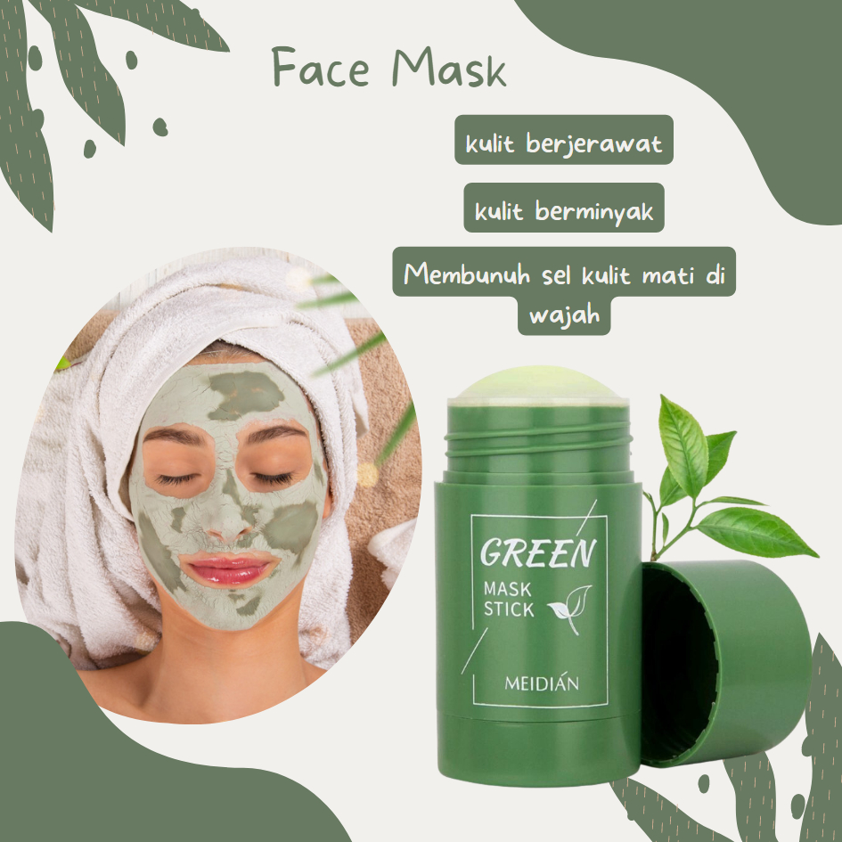 MEIDIAN GREEN TEA MASK CLEANSING CLAY STICK MASK ACNE BLACKHEAD REMOVE KOMEDO MASKER //LS