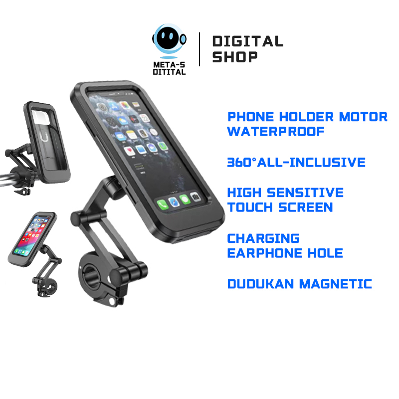 Phone Holder Motor Waterproof Tempat dudukan Hp di stang Sepeda Anti Air Stand Handphone Kereta NB18