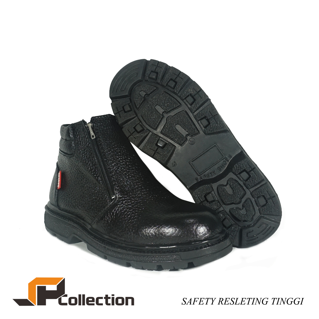 Sepatu Safety Boots Ber Reseleting Bahan Kulit Asli Kulit Jeruk Ada Besi Di Ujung Sepatunya Model Terbaru Original Sepatu Safety Reseleting Tinggi Spatoo