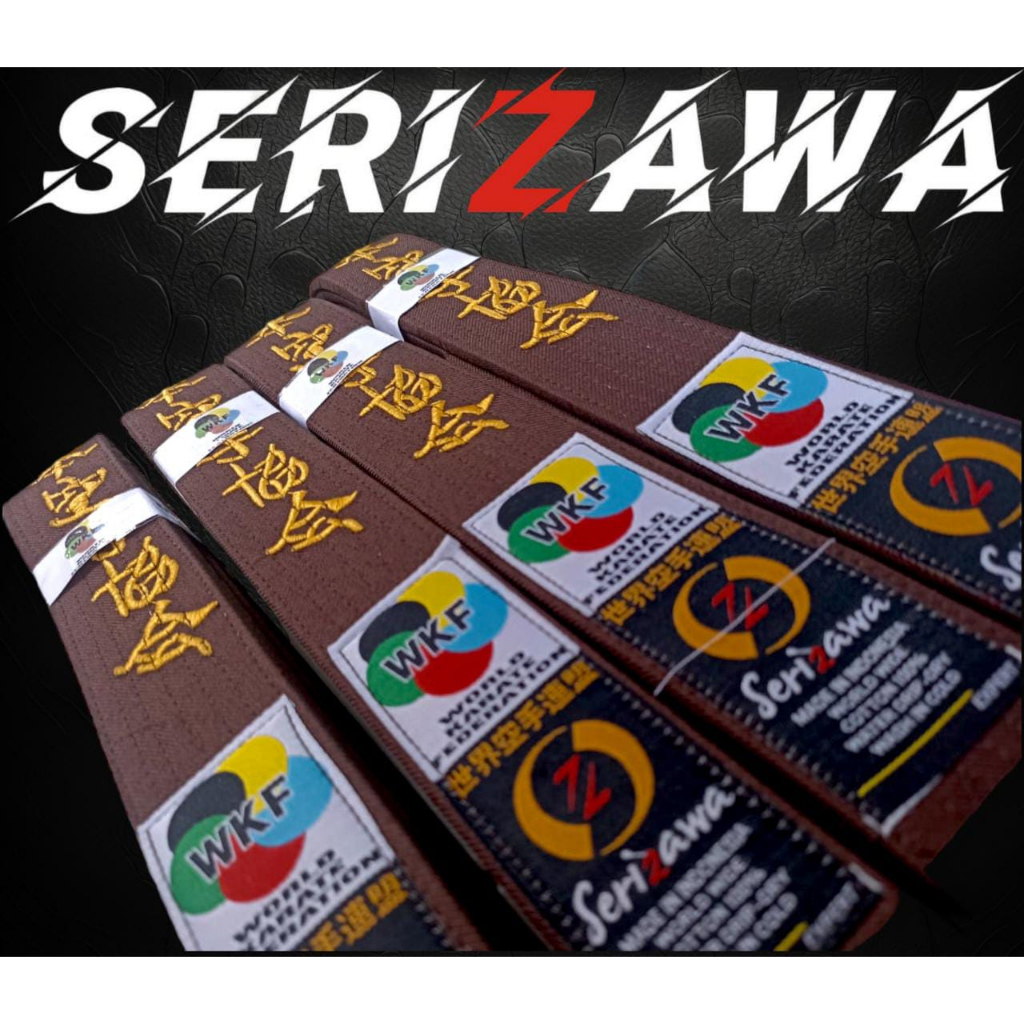 Sabuk Karate Dewasa Coklat WKF Bordir Tebal