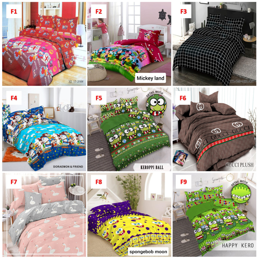 Sprei MICRO FIBER Free KARET ANTI GESER Motif DEWASA &amp; ANAK UKURAN Size 120x200 160x200 180x200 200x200 90x200 140x200 100x200