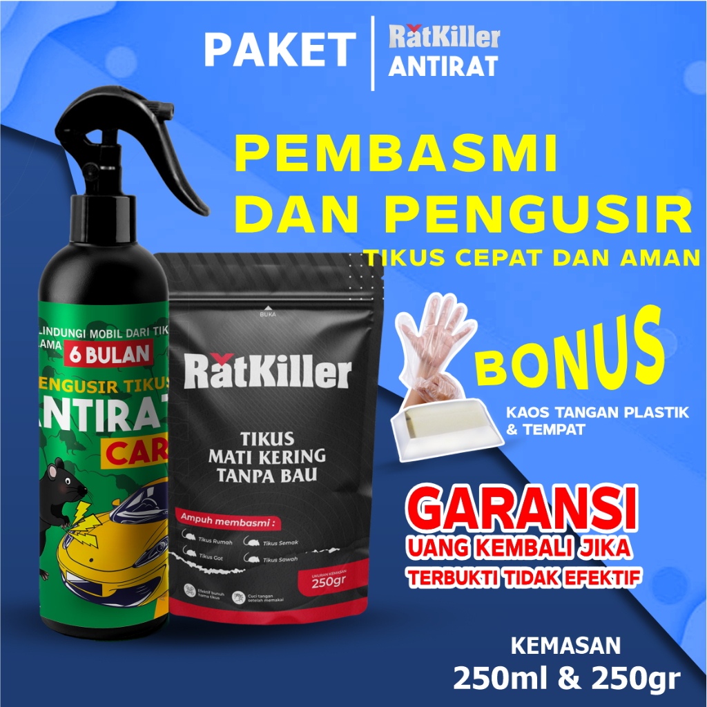 RatKiller - Paket Pembasmi Tikus / Racun Tikus Mati Kering Tanpa Bau
