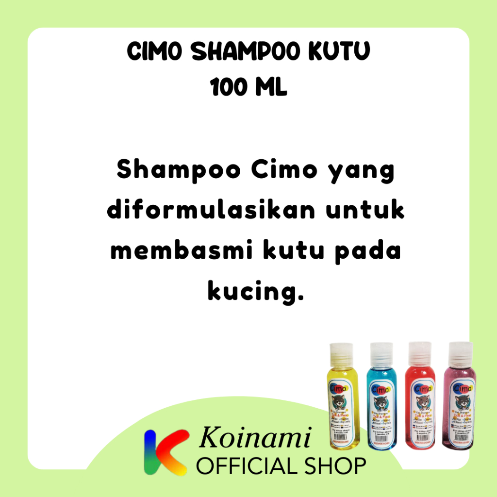 CIMO SHAMPO KUTU 100 ml / SHAMPO KUTU KUCING / GROOMING / BTM