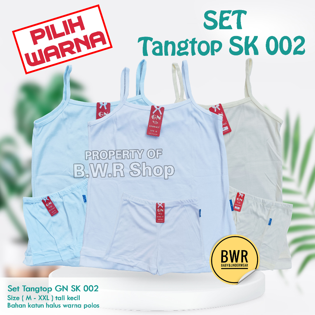 Setelan Tangtop Golden Nick SK001 / SK002  SK 001  SK 002 Tang Top + Celana Basic Muda Setelan Daleman Wanita | Bwr