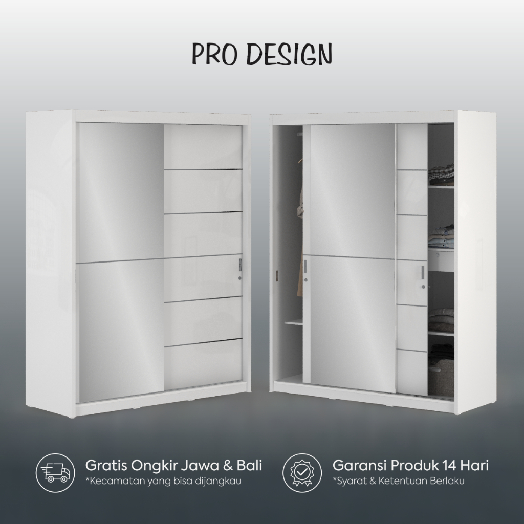 Pro Design Vegas VGSWDSL 150FN Lemari Pakaian Pintu Sliding