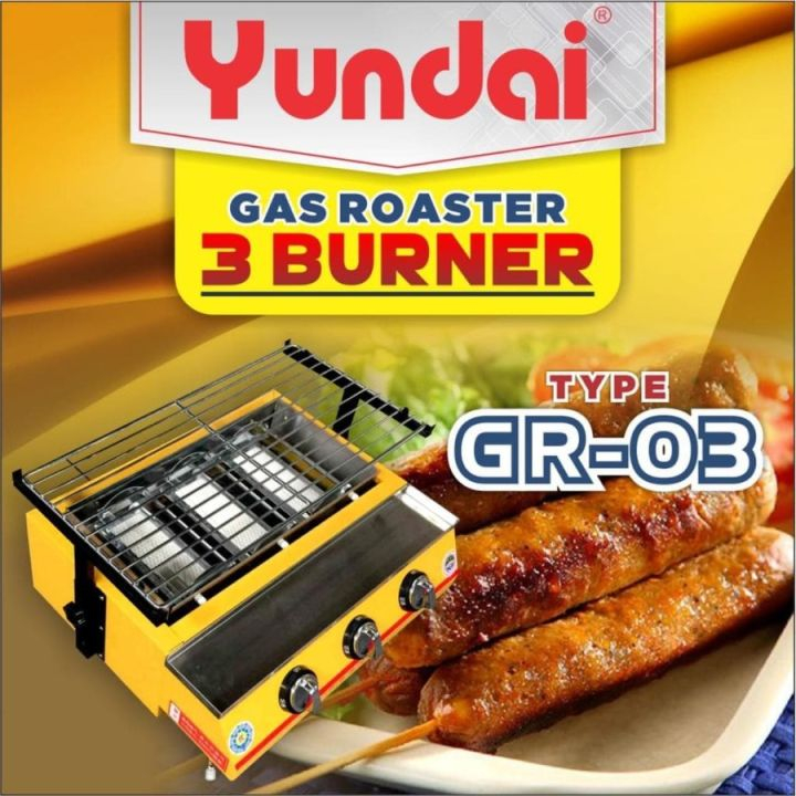 Kompor Panggang YUNDAI / Kompor Pemanggang / Gas Roaster Yundai 3 Burner GR-03