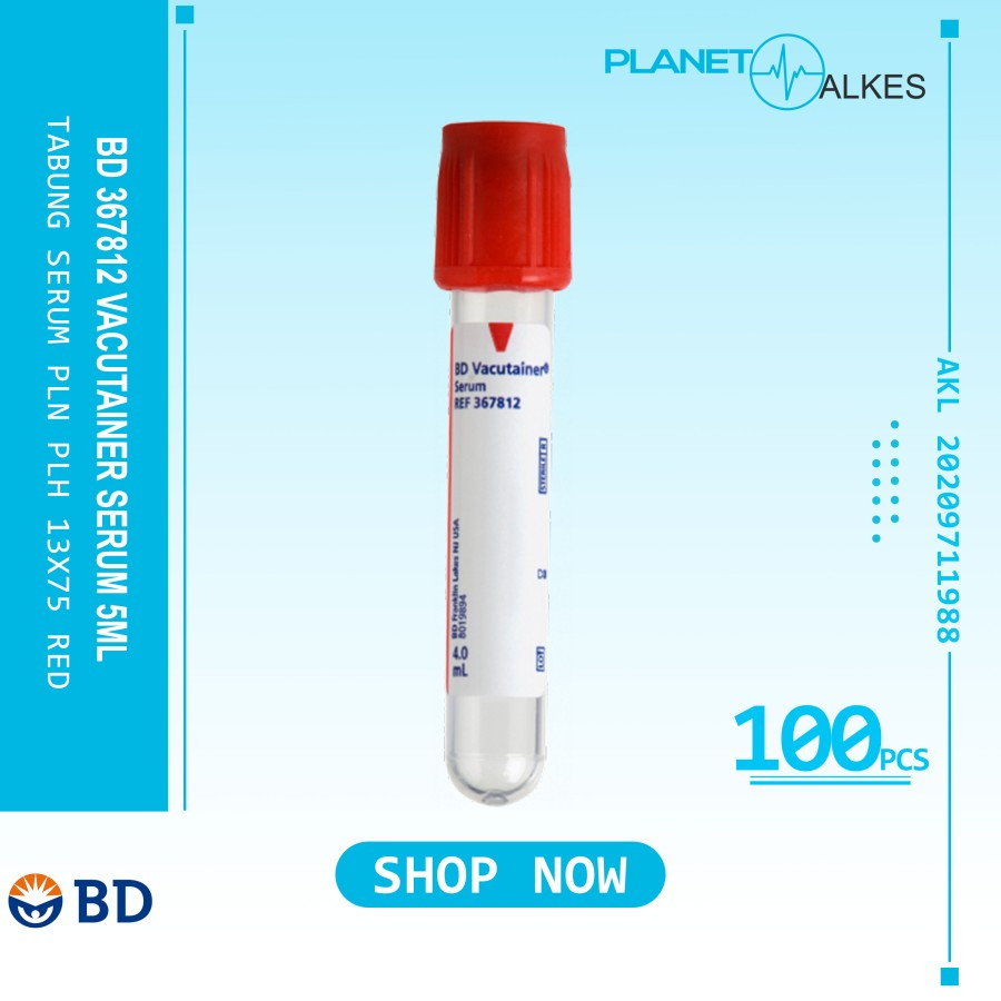 BD 367812 VACUTAINER TABUNG SERUM / TUBE PLN PLH 13X75 RED 4ML