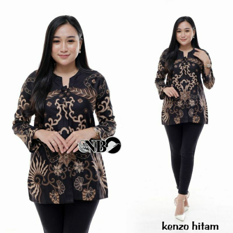 Batik Coupel Atasan Kantor Modern Sogan Kembang Tosca Harga Grosir murah