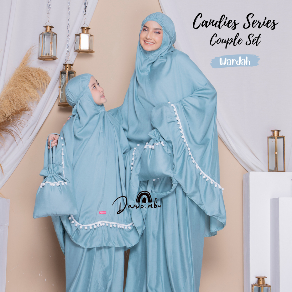 Mukena Couple Ibu dan Anak Rayon Premium Candies Series