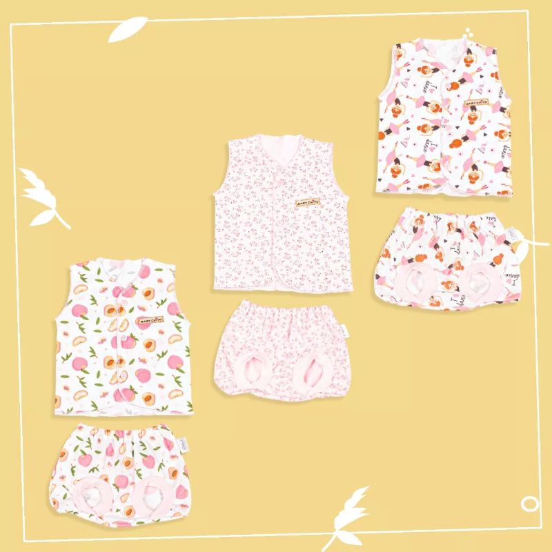 CHIYO - Setelan baju kutung Celana Pop Newborn