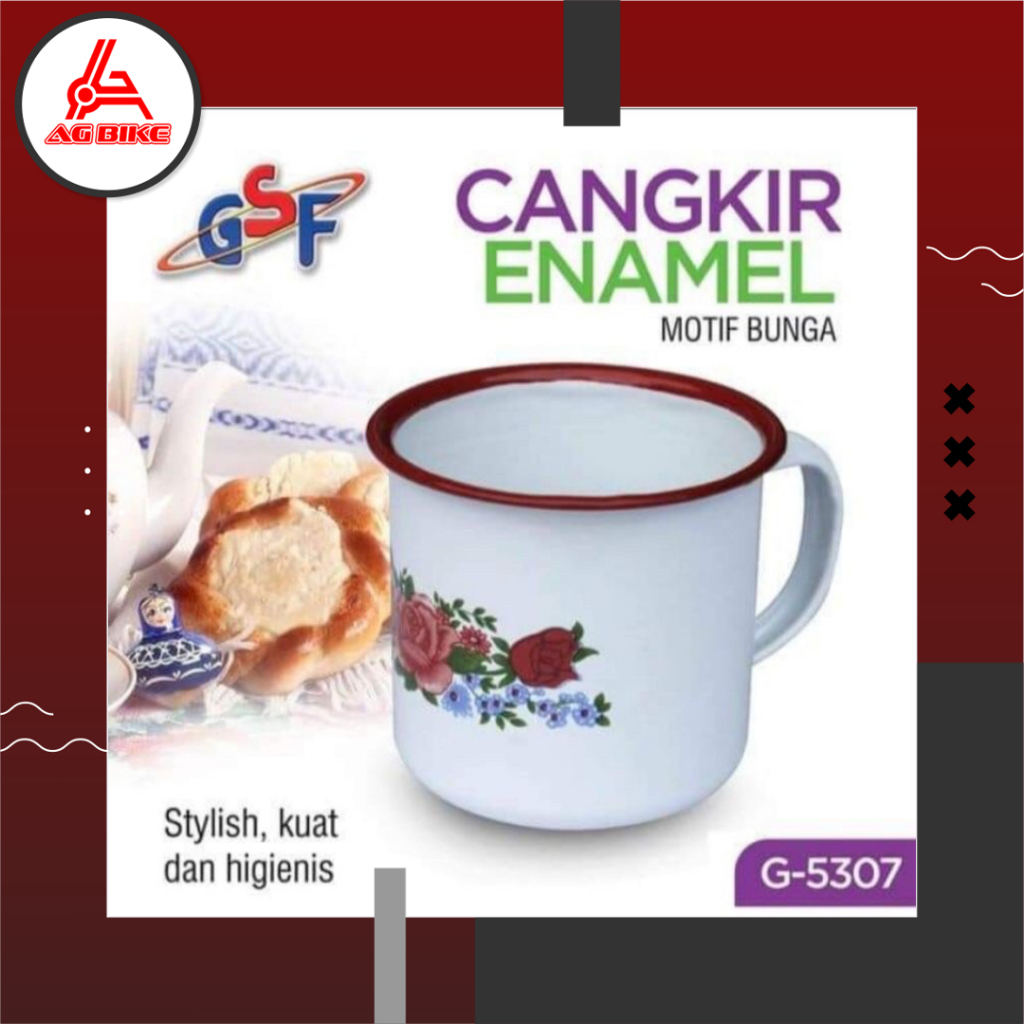 Mug Enamel 7cm Kembang jadul