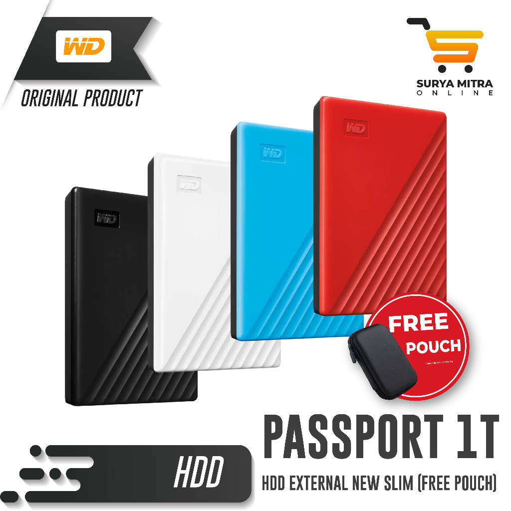 Hardisk Eksternal WD My Passport 1TB Slim