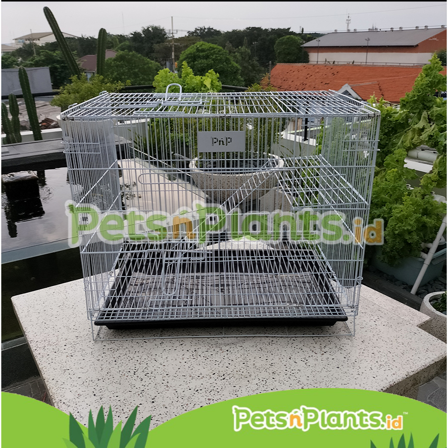 PnP 60x42x52 Kandang Besi Lipat Hewan Burung Kelinci Anjing Kucing Sugar Glider